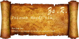 Zsizsek Rozália névjegykártya